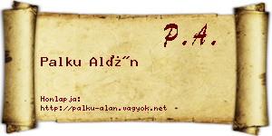 Palku Alán névjegykártya